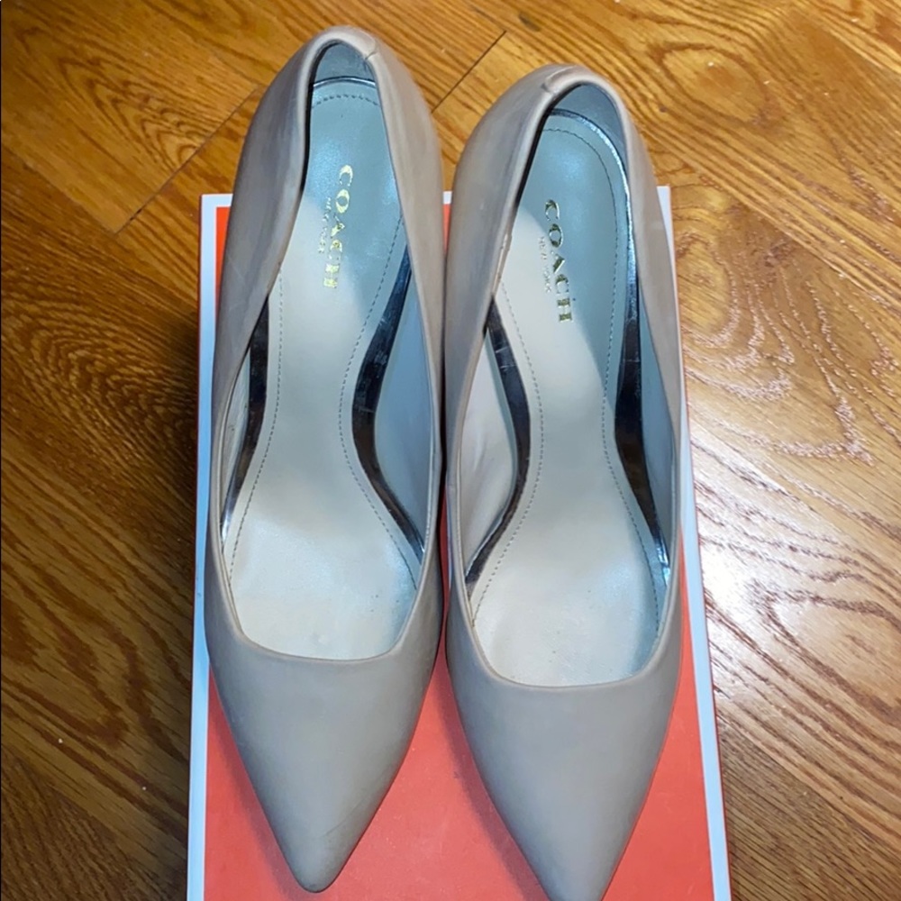 Coach Orchard Leather Peach/Rosegold Wedges